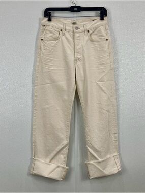 Citizens Of Humanity Parker cream relaxed cuffed cropped jeans
